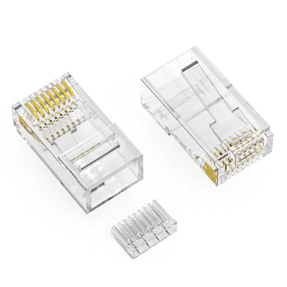 Cat6 UTP RJ45 Plug Solid 3 Prong w/Inserter 100pk | EagleG.com– EAGLEG.COM