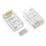 Cat6 RJ45 Plug Stranded 50 Micron w/Inserter 100pk