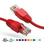 7Ft CAT6A Ethernet Patch Cable Booted Red