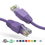 100Ft CAT6A Ethernet Patch Cable Booted Purple