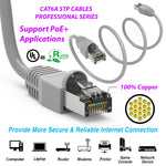 Cat6A Snagless Shielded (STP) Ethernet Network Patch Cable Booted