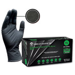 3D Embossed Textured Black Nitrile Powder-Free Gloves 100/BX 10-BOXES/CASE 1000PCS