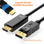 3Ft Display Port Male to HDMI Male Cable 4K/30Hz