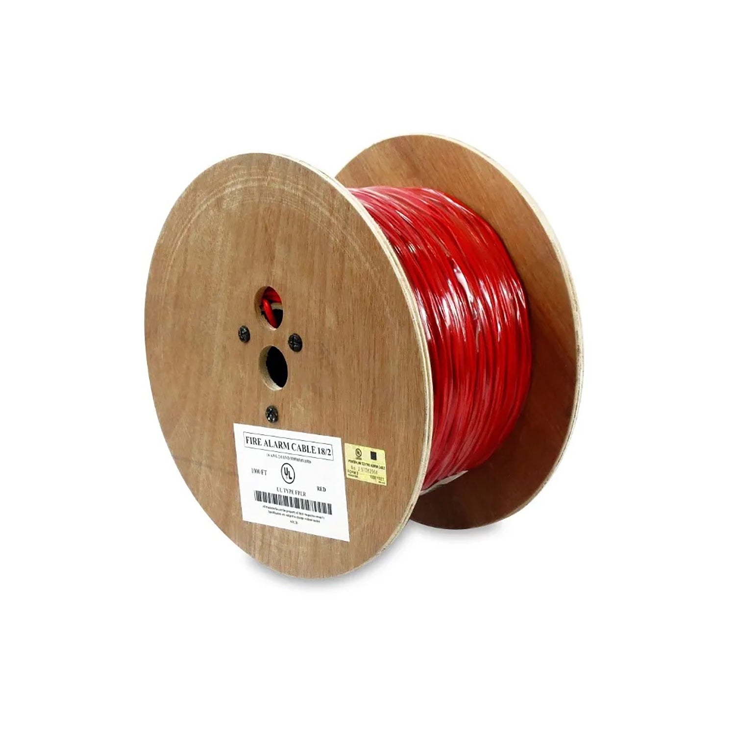 1000Ft 18AWG/2C Solid Unshielded Fire Alarm FPLR Bare Copper Cable Red ...