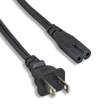 18AWG 2-Prong Figure-8 NEMA 1-15P To C7 Notebook Power Cord