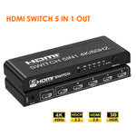 5-Way HDMI Switch 4K@60Hz HDCP 2.2, 3D, 1080p, w/Remote Control