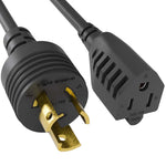 1Ft 14AWG UL VW-1, FT2 Power Adapter Cord NEMA Locking 5-15P to NEMA 5-15R 15A 125V