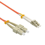 1M LC/UPC-SC/UPC 50/125 OM2 Multimode Duplex OFNR Fiber Optic Cable
