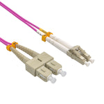 1M LC/UPC SC/UPC 10Gb 50/125 OM4 Multimode Duplex Fiber Optic Cable Violet