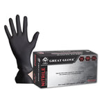 Great Glove Soft Nitrile Powder Free Gloves Black 100/BX 10-BOXES/CASE 1000PCS