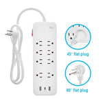 8-Outlet Surge Protector with USB 3-Foot Cord White SP003C