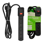 6-Outlet Surge Protector With 6-Foot Cord Black