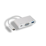 USB-C 3.1 to VGA+USB3.0 Multiport Adapter with Power Delivery up to 60W White