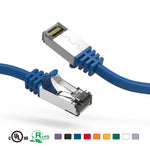 1Ft Cat8 S/FTP Ethernet Network Cable 2GHz 40G Booted 26AWG Blue