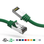 3Ft Cat8 S/FTP Ethernet Network Cable 2GHz 40G Booted 26AWG Green