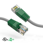 3Ft Cat6 Crossover Ethernet Patch Cable Gray Wire/Green Boot - EAGLEG.COM