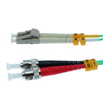 LC/UPC-ST/UPC OM3 Multimode Duplex Aqua 50/125 Fiber Optic Patch Cable - EAGLEG.COM