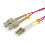 LC/UPC SC/UPC OM4 Multimode Duplex 50/125 Erika Violet Fiber Optic Patch Cable