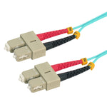 SC/UPC SC/UPC OM4 Multimode Duplex Aqua Fiber Optic Patch Cable - EAGLEG.COM