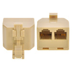 RJ12 6P/6C 1M/2F T Modular Adapter New