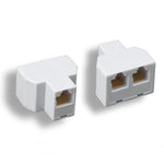 RJ45 8P/8C Modular T Adapter Straight White