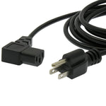 1Ft Right Angle Power Cord NEMA5-15P/IEC320 C13 18AWG - EAGLEG.COM