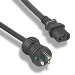 3Ft 14AWG Hospital Grade Power Cord NEMA 5-15P to IEC-60320-C13 Black