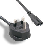 6Ft 18AWG England Power Cord IEC-60320-C7 to BS1363 Non Polarized With Fuse 5A/250V - EAGLEG.COM
