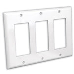 Triple Gang Decora Wall Plate White - EAGLEG.COM