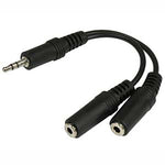 4 inch 3.5mm Stereo Audio Cable Male  to 2x3.5mm Stereo Audio Cable Female - EAGLEG.COM