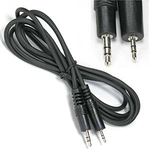 1 ft Slim 3.5mm Stereo Audio Cable - M/M - Audio Cables and Adapters
