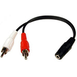 6 inch 3.5mm Stereo Jack to 2xRCA Male Cable - EAGLEG.COM