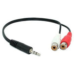 6 inch 3.5mm Stereo Plug to 2xRCA-F Cable - EAGLEG.COM