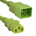 3Ft 14AWG 15A 250V Power Cord (IEC320 C13 to IEC320 C20) Green - EAGLEG.COM