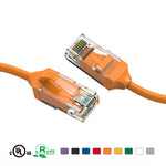 3Ft 28AWG Slim Cat6 Ethernet Patch Cable Booted Orange