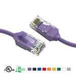4Ft 28AWG Slim Cat6 Ethernet Patch Cable Booted Purple