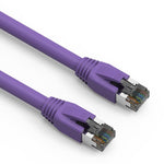 7Ft Cat8 S/FTP Ethernet Network Cable 2GHz 40G Booted 24AWG Purple