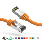 4Ft Cat8 S/FTP Ethernet Network Cable 2GHz 40G Booted 26AWG Orange