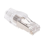 RJ45 CAT8 Shielded Plug 50Micron 3prong with Clear Boot 20pk 101426-20