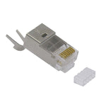 RJ45 CAT7 Shielded Plug Solid 50Micron 3 Prong 20pk 101420-20