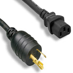 3Ft 14AWG High Voltage Power Cord NEMA L6-20P to IEC-60320-C13