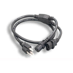 3Ft 18AWG Power Cord Splitter NEMA 5-15P to IEC-60320-C13 x 2 - EAGLEG.COM