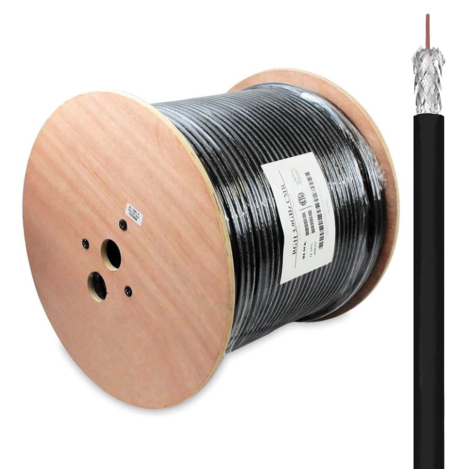 1000Ft 14AWG RG11 CCS Dual Shielded Riser CMR Broadband Coaxial Cable ...