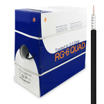 500Ft RG6 CCS Quad Shielded Riser CMR Coaxial Cable Black