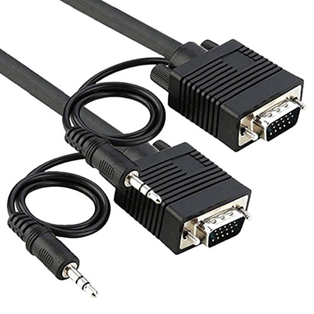 Premium SVGA Monitor Cable + 3.5mm Stereo Audio A/V Cable M/M– EAGLEG.COM