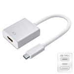 6 Inches USB Type C to HDMI Female Adapter Silver 4K 30Hz 