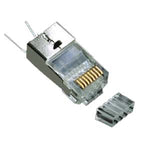 RJ45 Cat.6 Shielded Plug Solid 50Micron 1.5mm dia 3 Prong w/Inserter 100pk - EAGLEG.COM