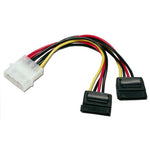 4P Male to 2x SATA 15P "Y" Adapter 8" - EAGLEG.COM